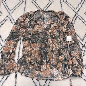 Free People Out For The Night Long Sleeve Blouse, Small NWT